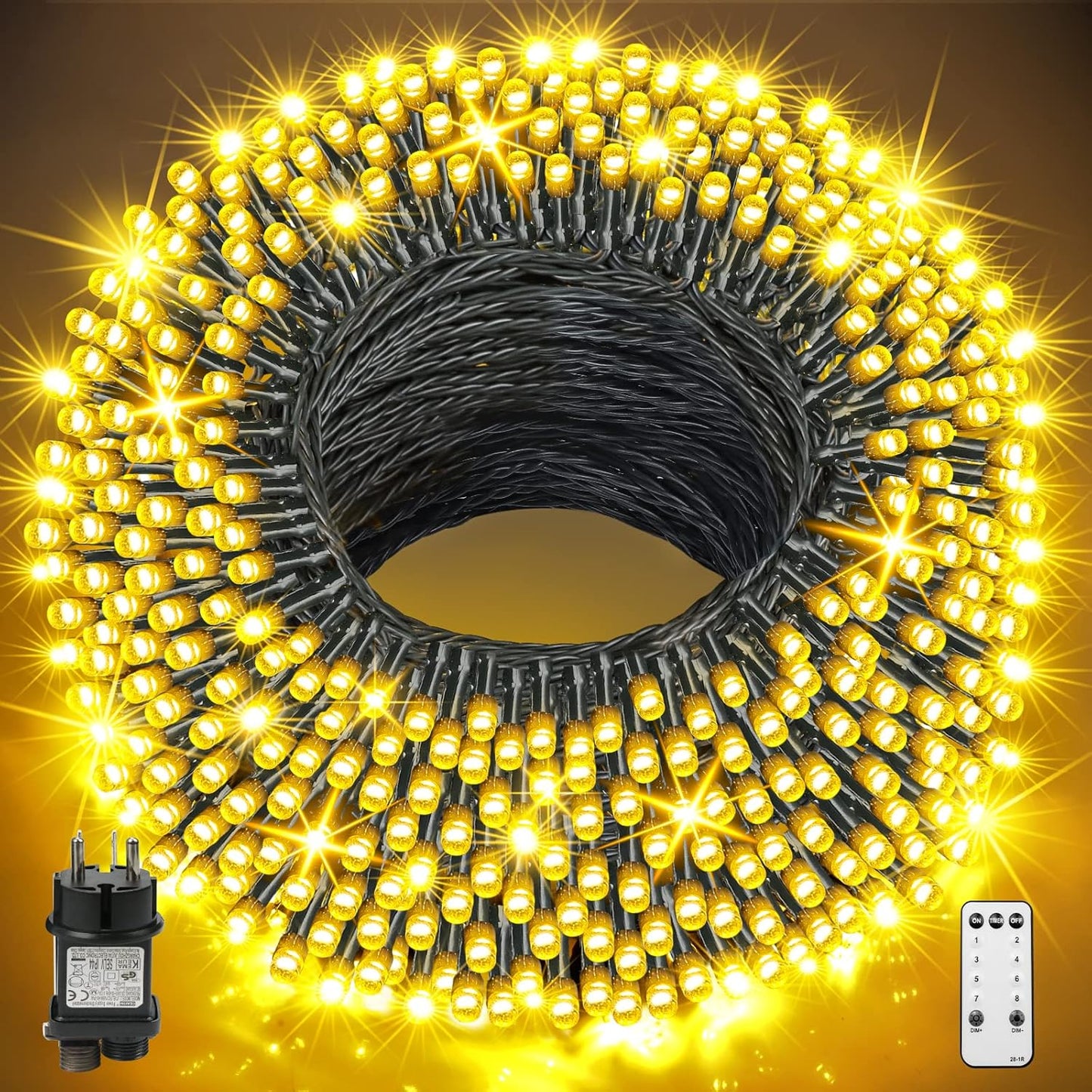 195895 - GYLEFY Dritat e Jashtme LED 100M, 800LED, me Telekomandë, të Papërshkueshme nga Uji, për Dekorimin e Krishtlindjeve, Të Bardha të Ngrohta