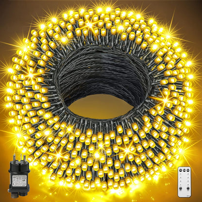 195895 - GYLEFY Dritat e Jashtme LED 100M, 800LED, me Telekomandë, të Papërshkueshme nga Uji, për Dekorimin e Krishtlindjeve, Të Bardha të Ngrohta