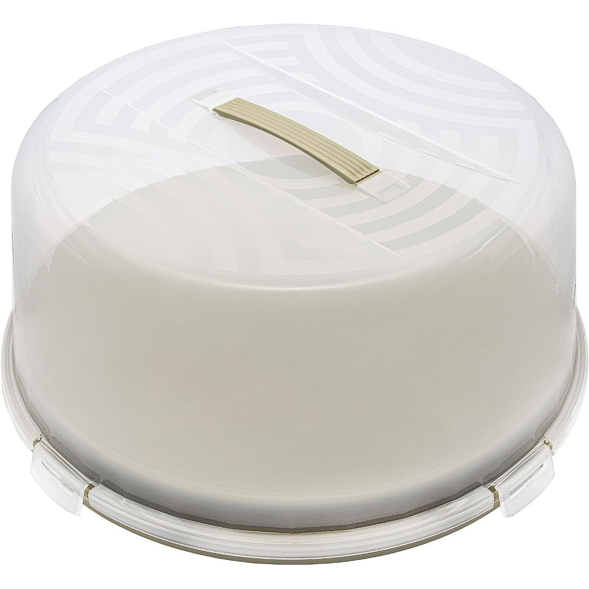 314279 - BRANQ Enë e rrumbullakët për tortë Joy, me kapak të lartë dhe dorezë praktike, plastikë pa BPA (PP), ngjyrë sherebele/transparente, 334x156 mm
