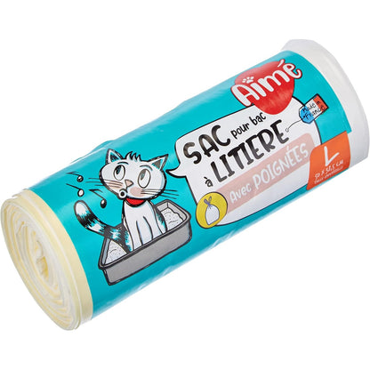 216799 - AIMÉ | Qese për mbeturina mace x8, Madhësi Universale 50 x 38.5 cm, Qese me doreza dhe mbyllje