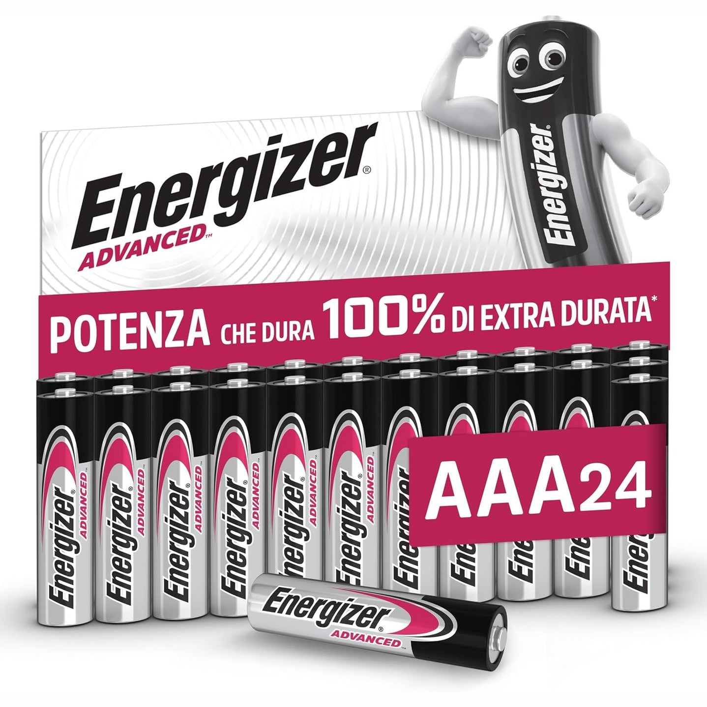273813 - ENERGIZER Advanced - Bateri AAA (Pako me 24 bateri) - Bateri alkaline 1.5V - Të fuqishme dhe jetëgjatë - Prodhuar në BE - Paketim 100% pa plastikë - Jetëgjatësi 10-vjeçare
