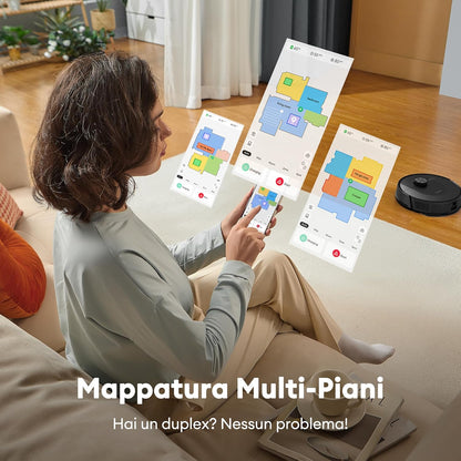 118038 - ULTENIC Fshesë Robot T10 Lite për Dysheme me Hartëzim dhe Autonomi 180 Minuta, Fuqia e Thithjes 5000 Pa, me Stacion, Navigim Lidar, Kontroll nga APP/Siri/Alexa/Google/IFTT