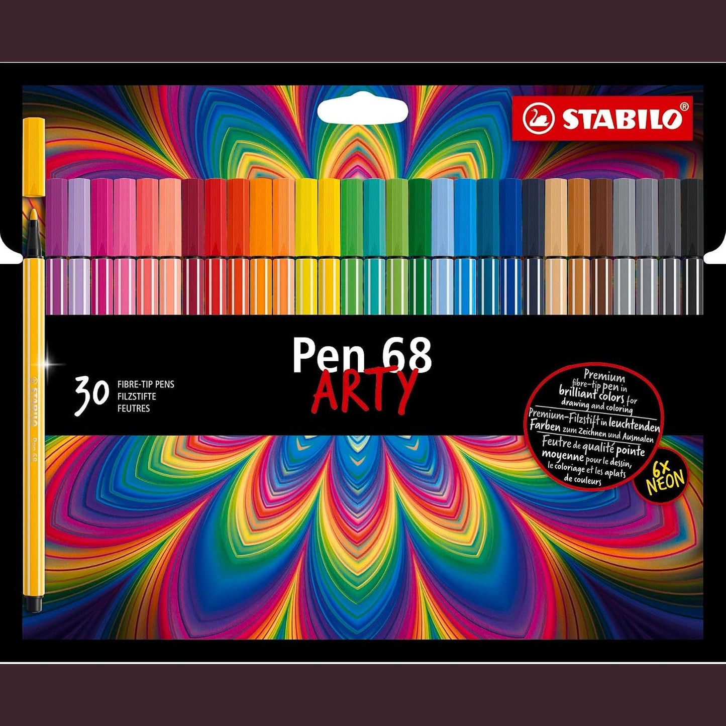 268481 - STABILO Shënjues për Ngjyrosje, Stilolaps 68 ARTY, Kuti kartoni x 30 shënjues, majë mesatare, ngjyra të ndryshme