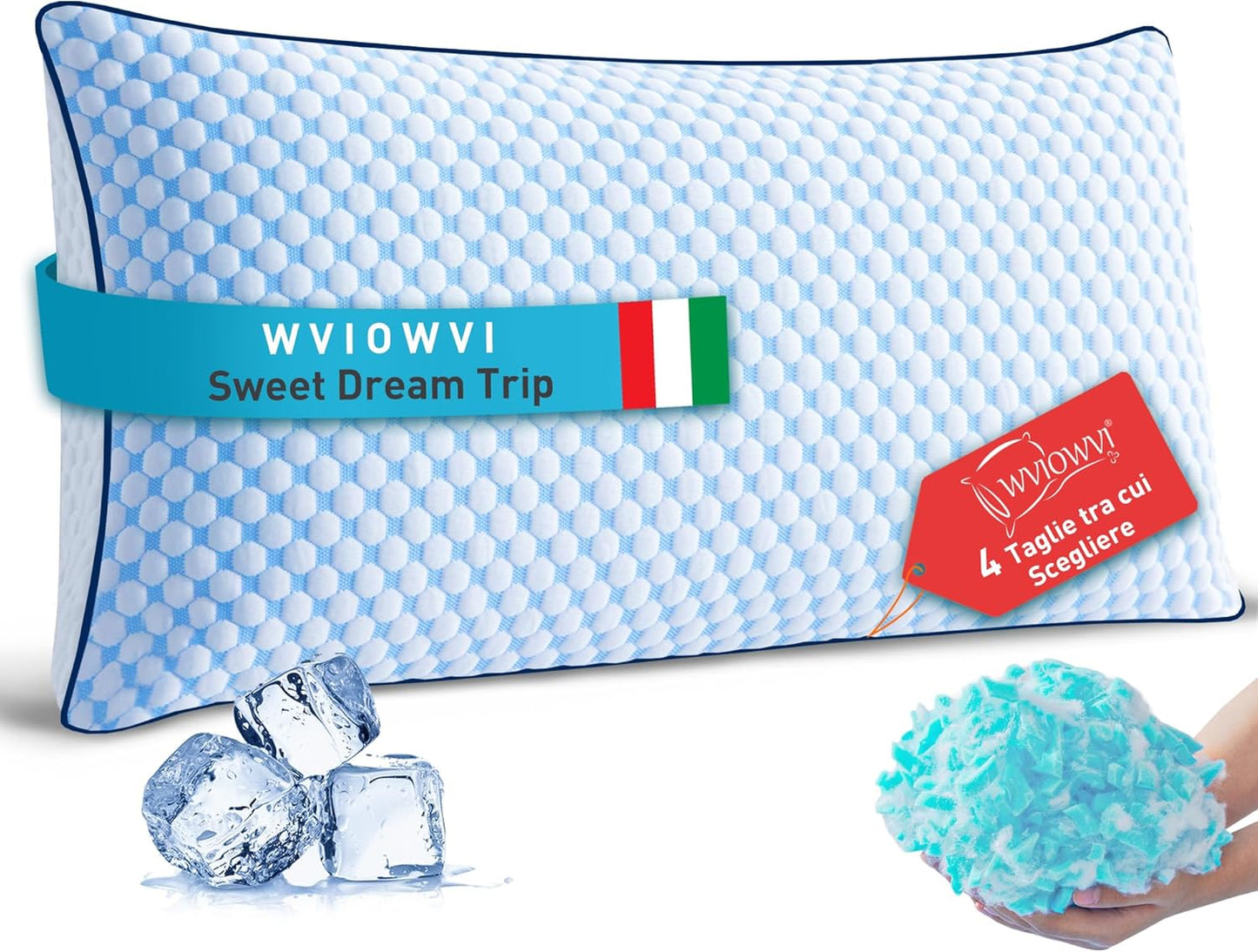 257402 - WVIOWVI Jastëk Kundër Marangave të Pluhurit 40x80 | Ergonomik Qafës së Mitrës | Shkumë Memorieje | Lartësi e Personalizueshme | Kapak i Qëndrueshëm | Mbulesë e Larëshme me Ftohje