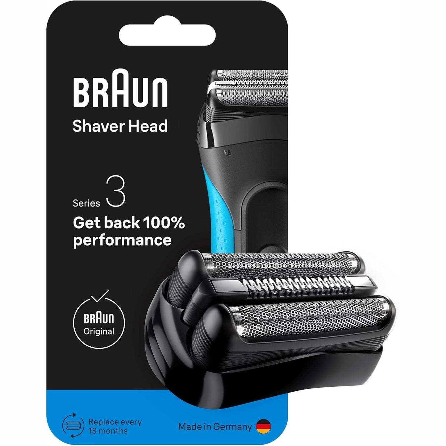 275421 - BRAUN Kokë Rroje Elektrike Series 3 21B, Pjesë Rroje Origjinale Zëvendësuese, e Përputhshme me Të Gjitha Makinat e Rrojës S3, e Zezë