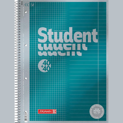 269650 - BRUNNEN Collegeblock Premium Student 'DUO', A4, me katrorë/vijëzim, 80 fletë, benzinë