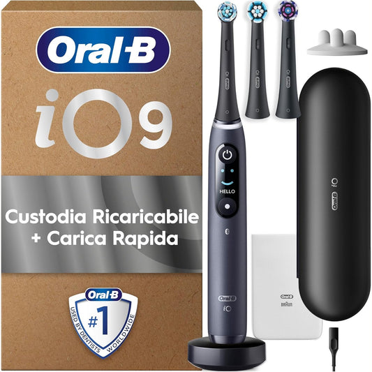 274818 - ORAL-B iO9, Furçë dhëmbësh elektrike, E zezë, 3 koka furçe, 1 çantë udhëtimi, Karikues