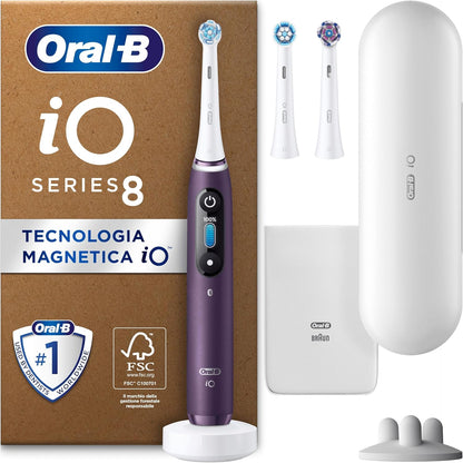 297843 - ORAL-B Furçë dhëmbësh elektrike iO Series 8 Plus Edition, PLUS 3 koka furçe, 6 mënyra pastrimi, çantë udhëtimi, Violet Ametrine