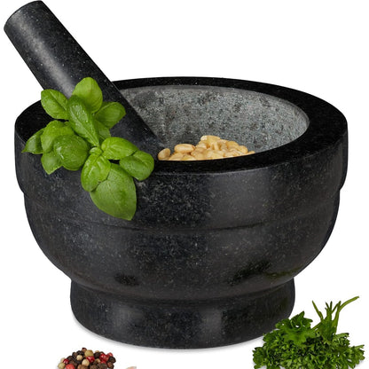 251332 - RELAXDAYS Llaç Graniti me Mur, i Fortë, për Erëza dhe Bimë, 5.6 kg, 1 L, i Zi