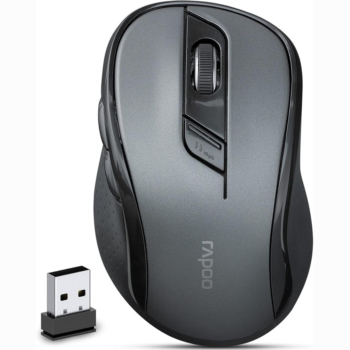 296017 - RAPOO Maus pa tel M500, sensor 1600 DPI, jetëgjatësi baterie 12-mujore, butona të qetë, dizajn ergonomik për përdoruesit me dorën e djathtë, PC dhe Mac - i zi