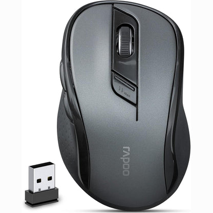 296017 - RAPOO Maus pa tel M500, sensor 1600 DPI, jetëgjatësi baterie 12-mujore, butona të qetë, dizajn ergonomik për përdoruesit me dorën e djathtë, PC dhe Mac - i zi