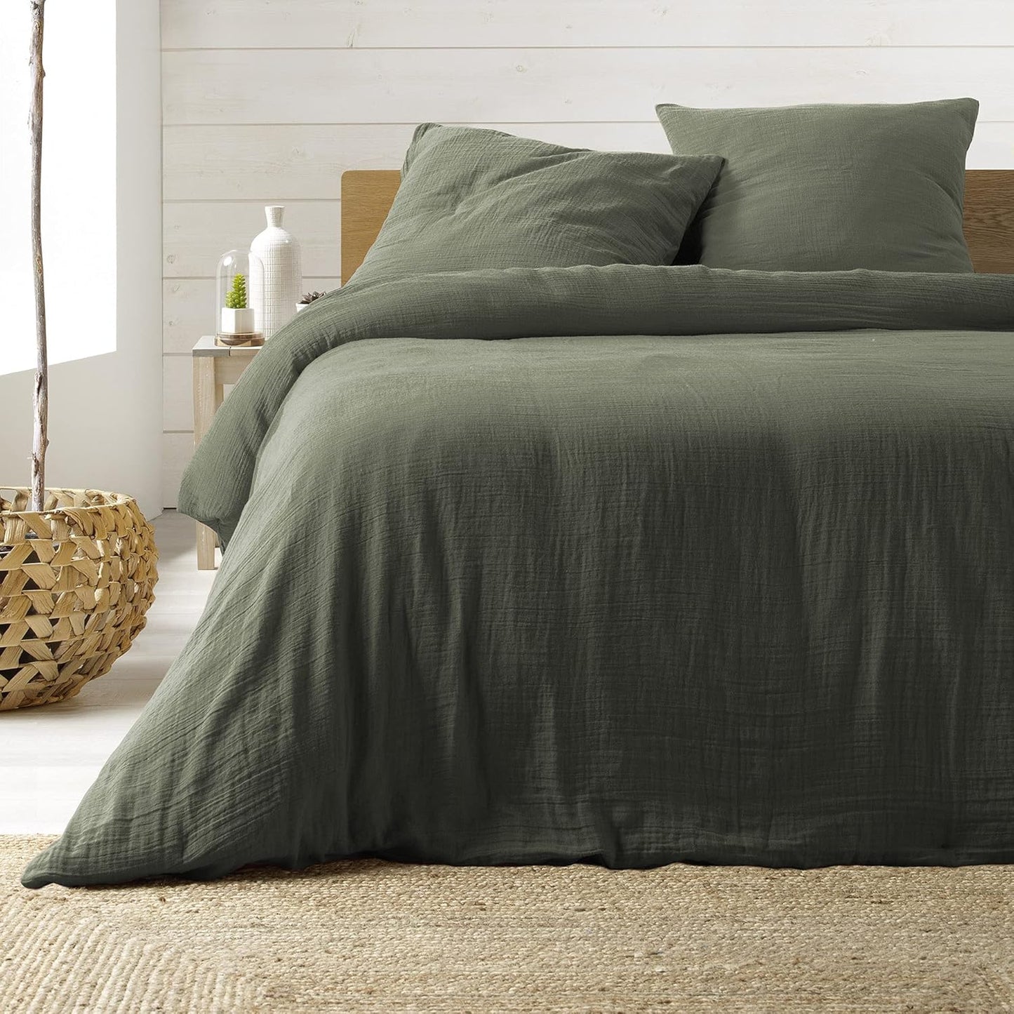 217430 - SOFTNESS INSIDE Set çarçafësh me 3 pjesë 260 x 240 cm Angelia Khaki, Garzë pambuku