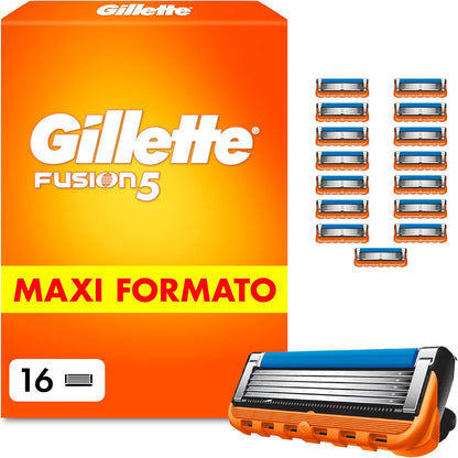 296652 - GILLETTE Brisqe rroje Fusion5, 16 tehe zëvendësuese origjinale, tehe për burra me shirit lubrifikues