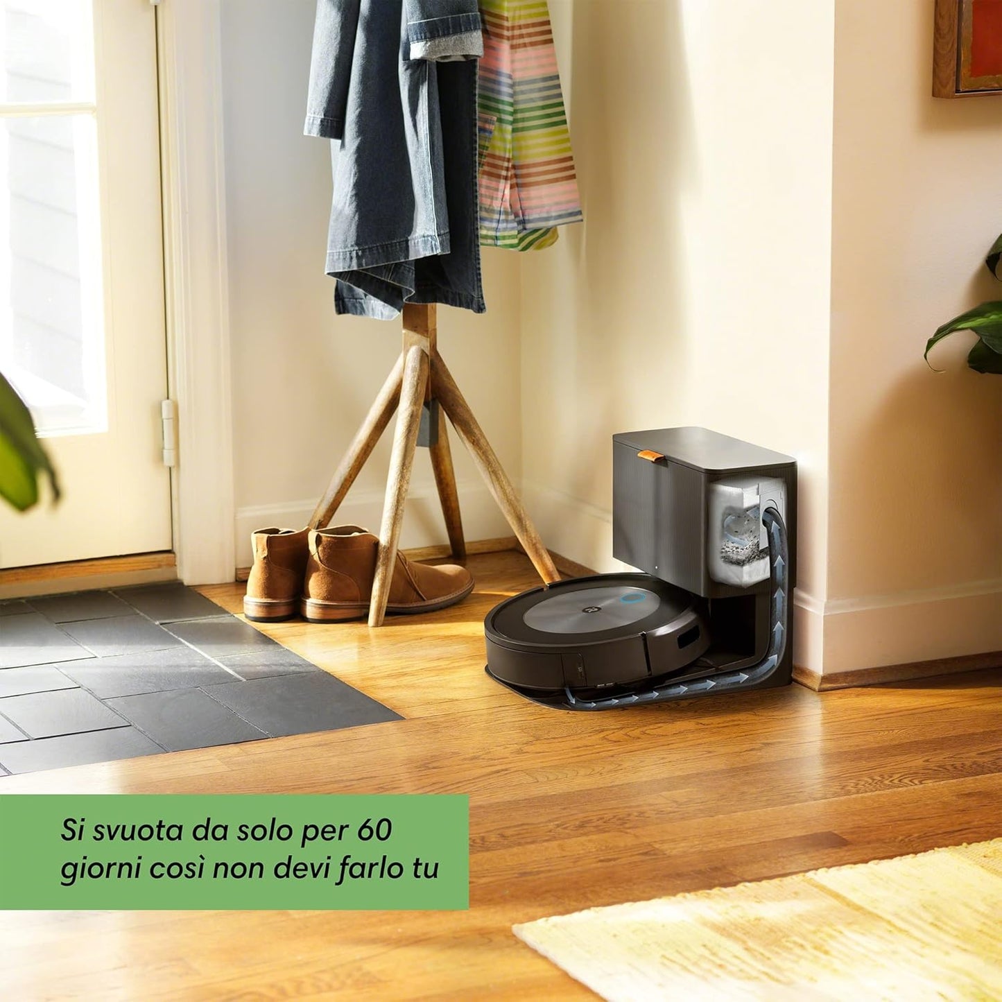 84016 - iROBOT Roomba® j7+ Fshëse Robotike me Korrent, me Lidhje Wi-Fi dhe Zbrazje Automatike të Papastërtive, Rrotulla Gome me Dy Sipërfaqe, Është Miqësore për Kafshët Shtëpiake, Mëson, Hartëzon dhe Përshtatet me Shtëpinë Tuaj