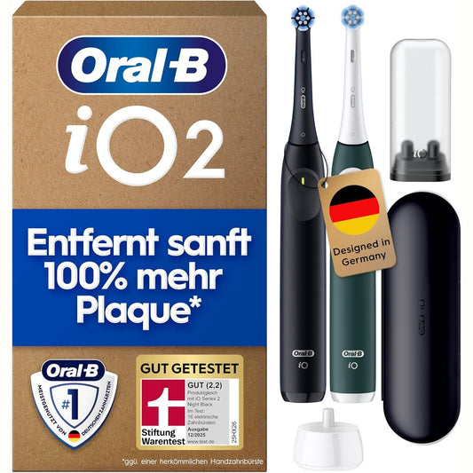 320885 - ORAL-B Furçë dhëmbësh elektrike iO Series 2, Pako me dy pjesë, e zezë/e gjelbër