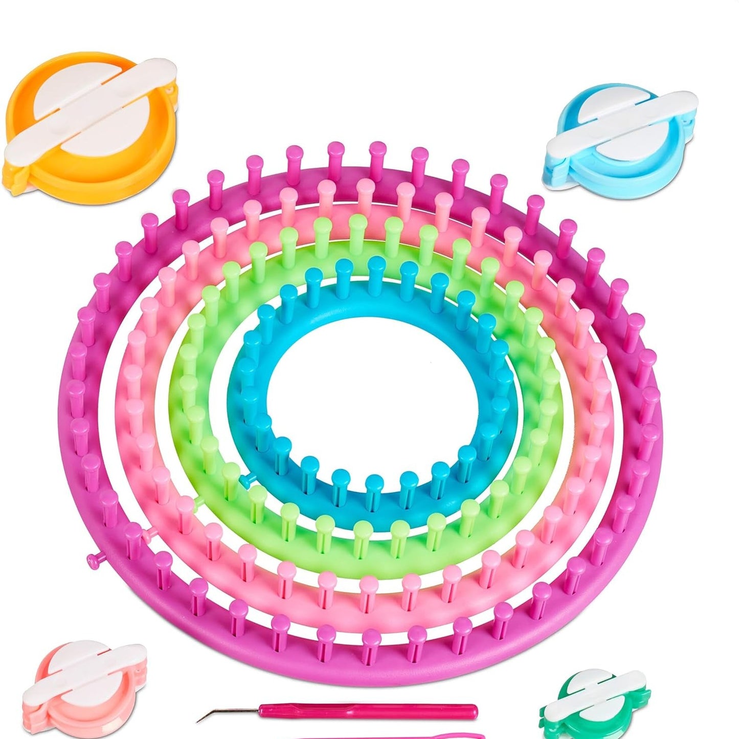 215184 - RELAXDAYS Set Strickring, 4 Strickrahmen, Ø 28cm, 24cm, 19cm, 14cm