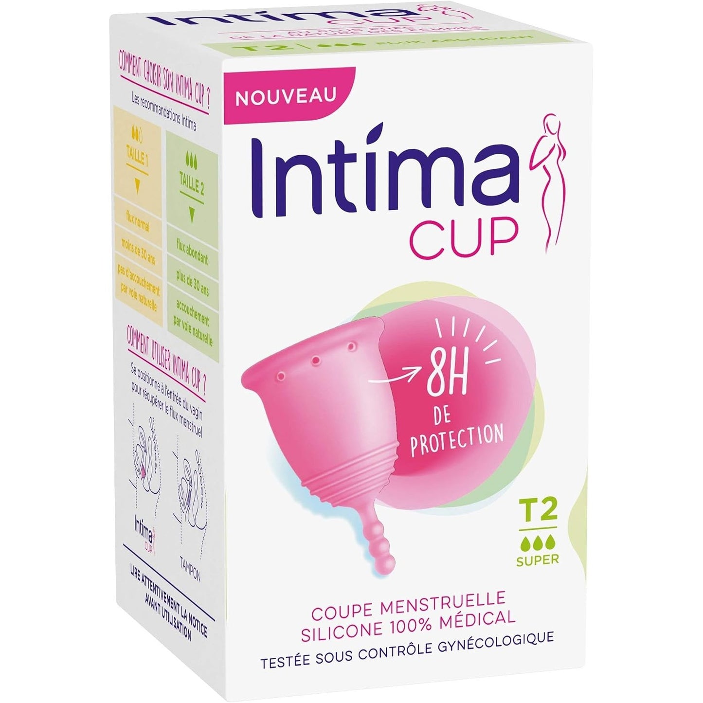 322039 - Kupa Intima, Kupa Menstruale Madhësia 2, mbrojtje dhe besim, rrjedhje e Heat