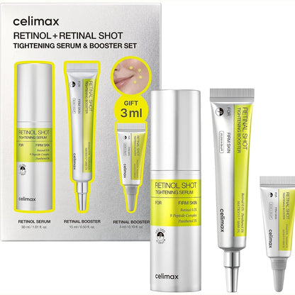 302997 - CELIMAX Serum shtrëngues dhe përforcues Retinol + Retinal Shot – Kujdes forcues për retinoidët me peptide kundër rrudhave, vijave të holla, poreve të dukshme dhe strukturës së pabarabartë të lëkurës