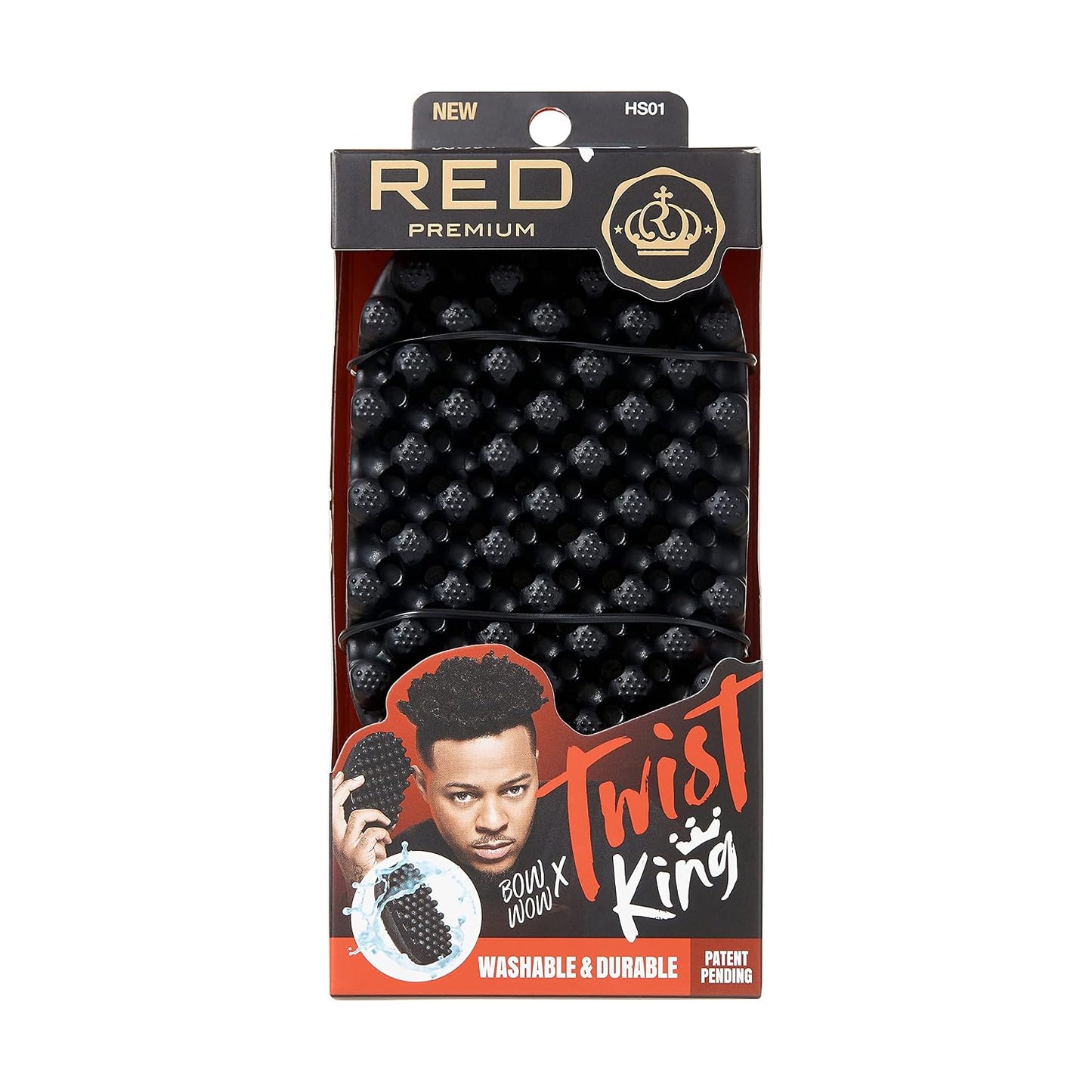 317087 - KISS RED Furçë Stiluese Luksoze Twist Premium, E Qëndrueshme, E Larëshme, Për Flokë Kaçurrela, 4C