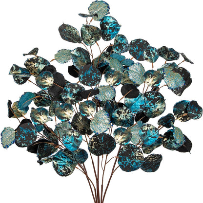 200604 - BRIFUL Degë Artificiale me Gjethe Aspeni - Set prej 3 degësh, 76cm, Material Metalik, me shkëlqim Ari, për Vjeshtë, Halloween dhe Krishtlindje | Për Vazo, Dekorime Tavoline dhe Pemë Krishtlindjesh