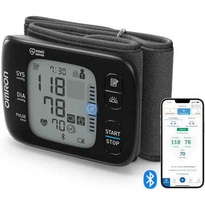 271121 - OMRON RS7 Intelli IT, monitor dixhital i tensionit të gjakut në kyçin e dorës, i pajtueshëm me Bluetooth, validuar klinikisht