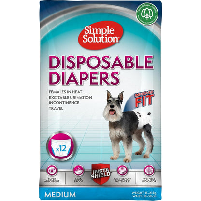 247853 - Simple Solution Pelena të disponueshme për qen femra, super thithëse, pako me 12 copë