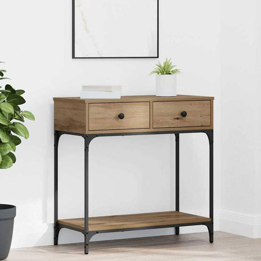244898 -vidaXL Tavolinë Konsole Artizanale Lisi 100 x 34.5 x 75 cm, Dru i përpunuar