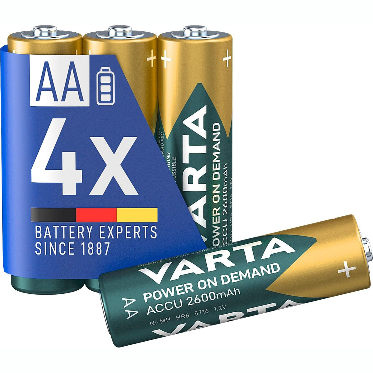 310416 - VARTA Bateri të rikarikueshme AA, 4 copë, Karikoni Accu Power sipas kërkesës