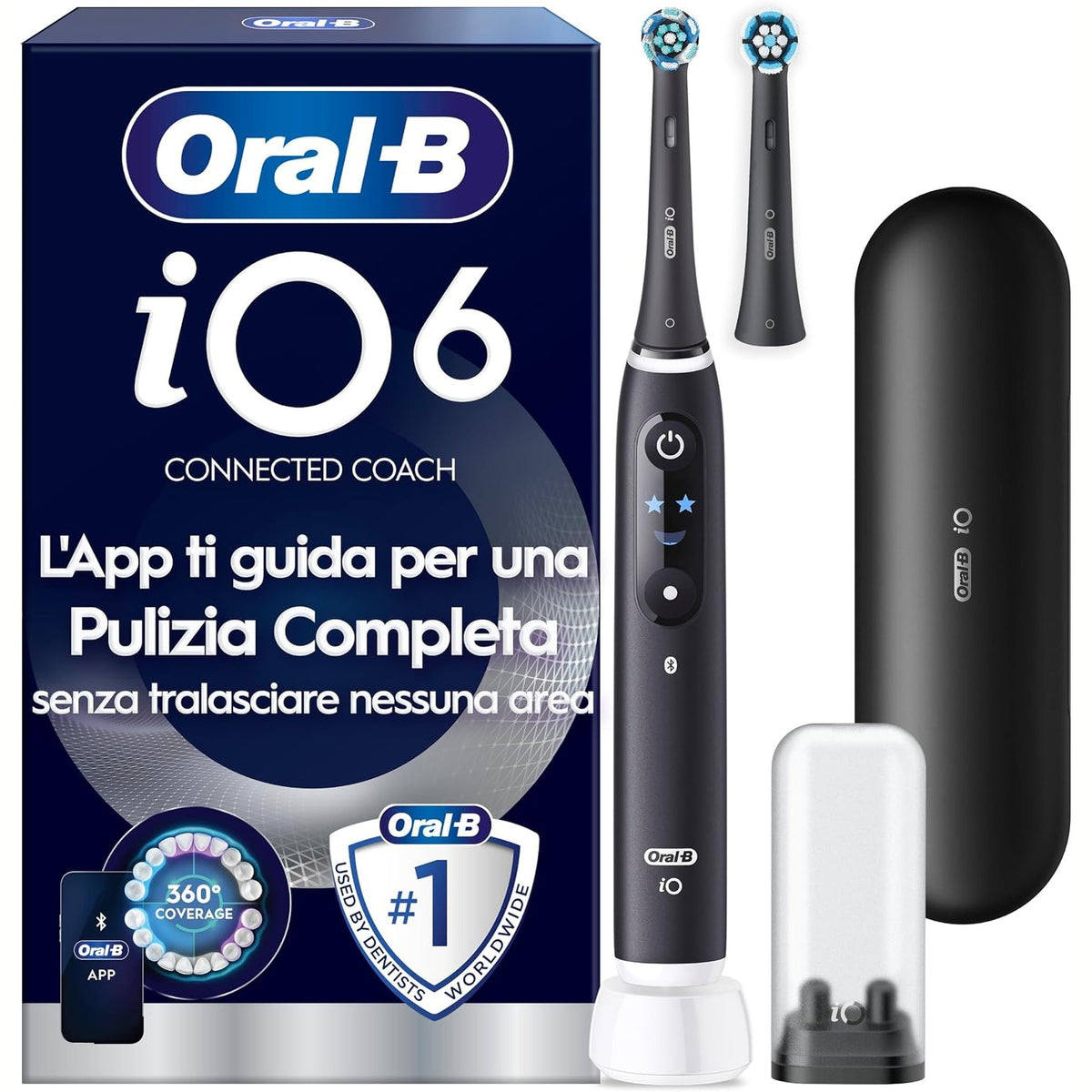 320883 - ORAL-B Furçë dhëmbësh elektrike iO 6, 2 koka furçe zëvendësuese, e zezë