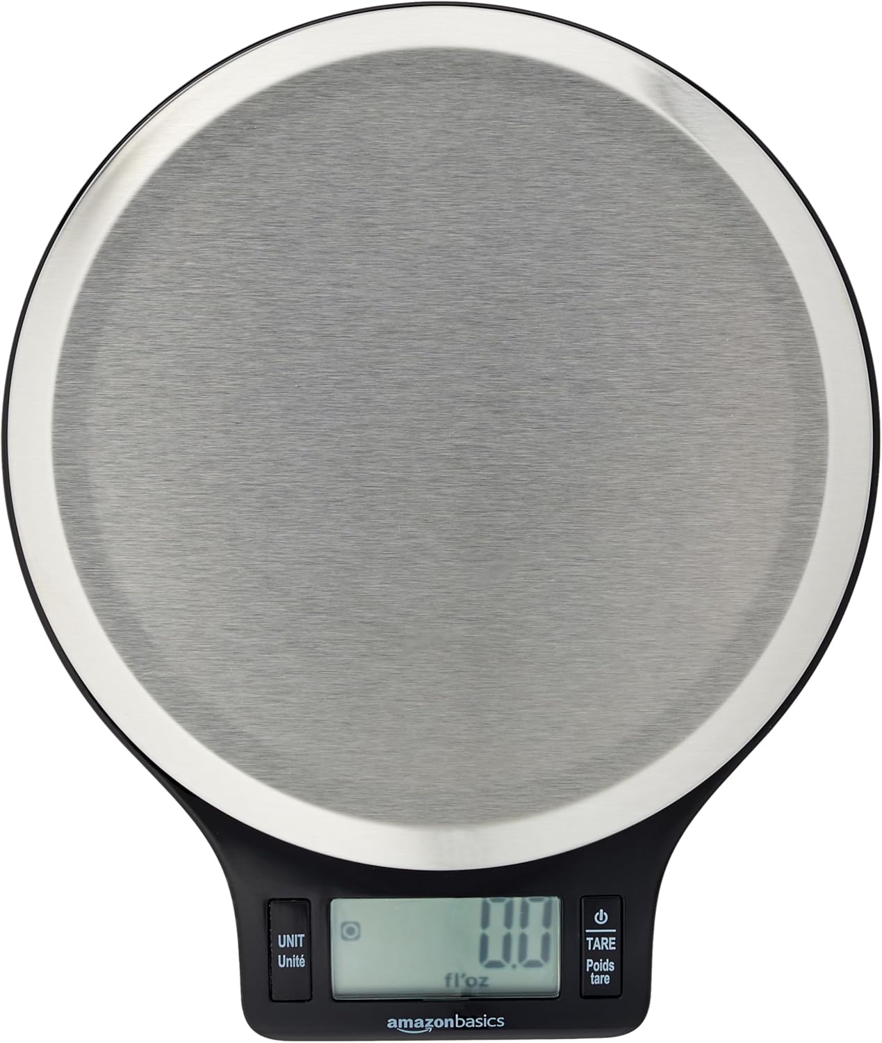 263435 - AMAZON BASICS Peshore Dixhitale Kuzhine me Ekran LCD, Çelik Inoks, Pa BPA, Pesha deri në 11 lbs, E zezë