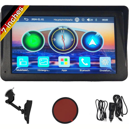 319726 - TECHNAXX Wireless Car Play & Android Auto Display 7" TX-320, Bluetooth 5.0, transmetues FM, dalje AUX, altoparlant të integruar, vend për kartë MicroSD, montim në panelin e instrumenteve/xhama xhami