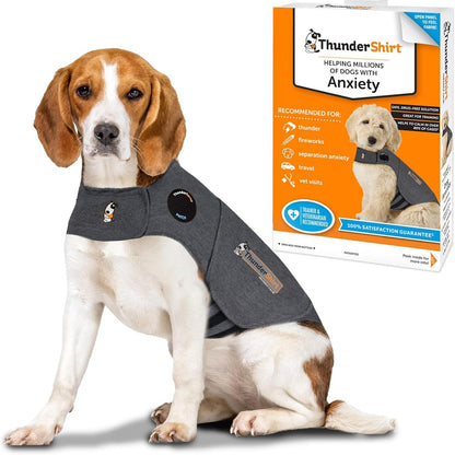 213550 - THUNDERSHIRT Kostum trupi për qen të shqetësuar, jelek qetësues, gri melanzh klasik, madhësia M