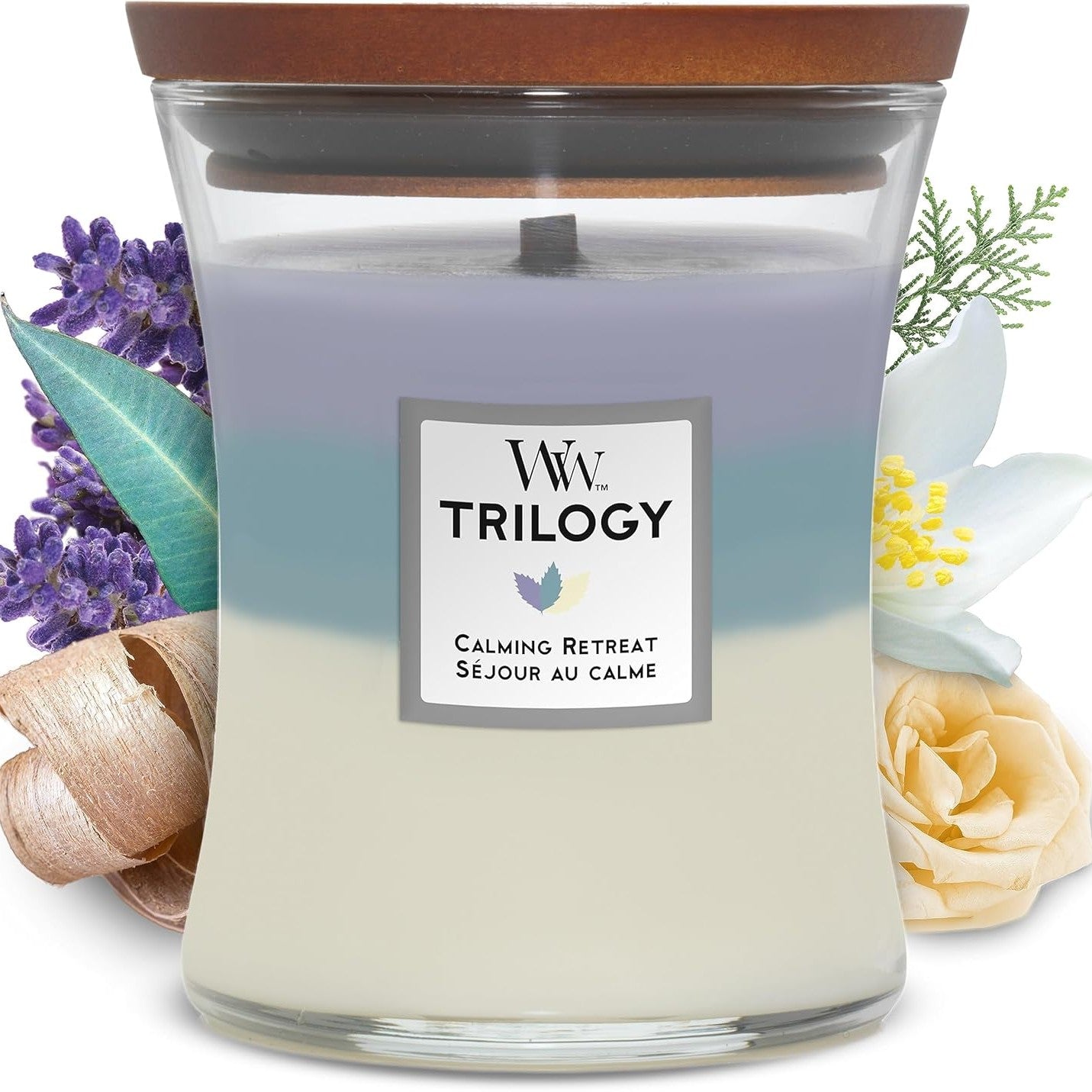187813 - WOODWICK Trilogy Qiri Aromatik në Formë Rërëkune të Madhe, me Pluswick Innovation: Paqe e Lirë