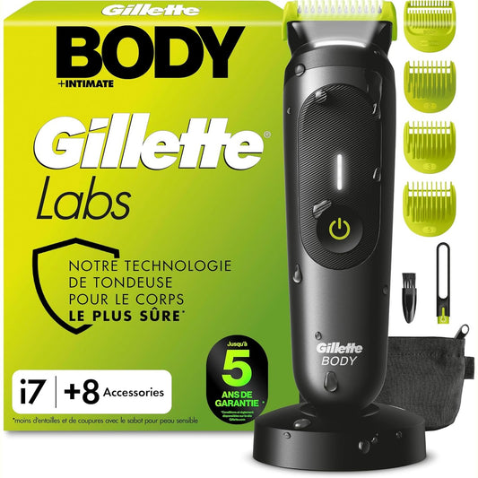 301627 - GILLETTE LABS Makinë prerëse për trupin + intim i7 për meshkuj, e zezë/jeshile