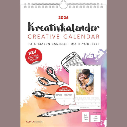 300143 - EDICIONI ALFA Kalendar Kreativ Shënime A4 2026, 21x29.7 cm, me hapësirë për foto dhe shënime