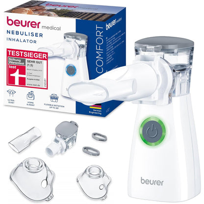 315727 - BEURER Inhalator IH 57, Nebulizator me membranë vibruese, Teknologji aerosol, Inhalator portativ me bateri të rikarikueshme, Përdorim për ftohje, astmë, sëmundje frymëmarrjeje