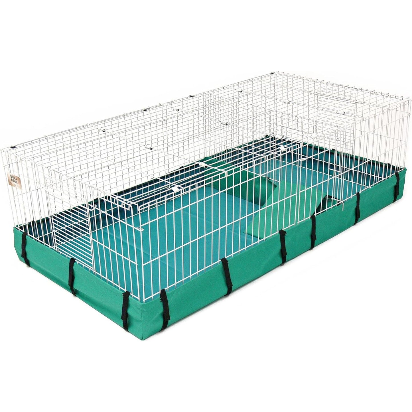 217179 - MIDWEST HOMES FOR PETS Kafaz për Derra Guinea Model 171GHP, 119.38 x 60.96 x 35.56 cm, me panel të sipërm dhe panel ndarës, i bardhë dhe jeshil