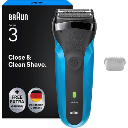311153 - BRAUN Makinë rroje elektrike Series 3 për meshkuj 310s, e zezë dhe blu mesnate