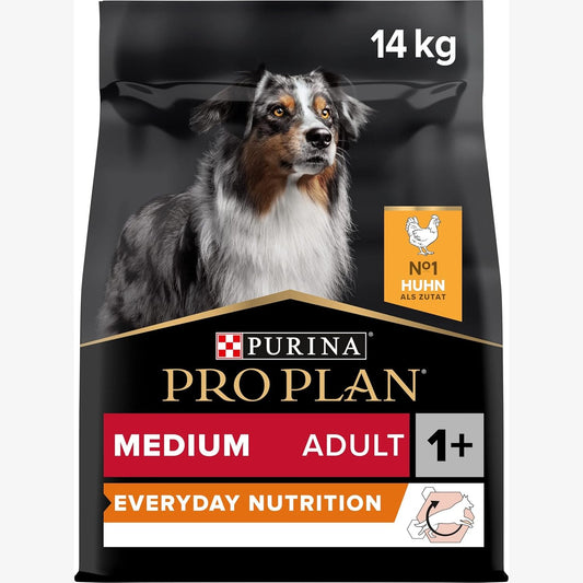 167346 - PURINA PRO PLAN - Ushqim i Tharë për Qen të Rritur të Madhësie Mesatare, i Pasur me Pulë, 14kg