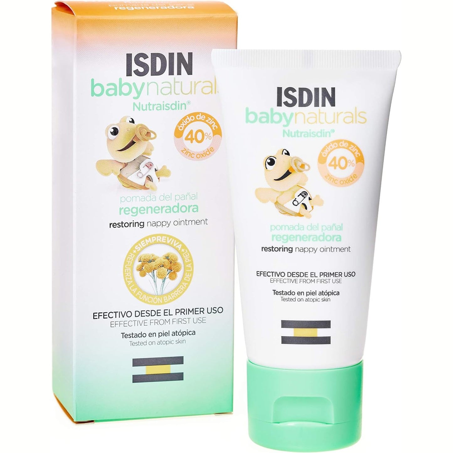 318646 - ISDIN Baby Naturals Pomadë rigjeneruese për pelena, 50 ml, 40% zink, mbron dhe rigjeneron lëkurën e ndjeshme