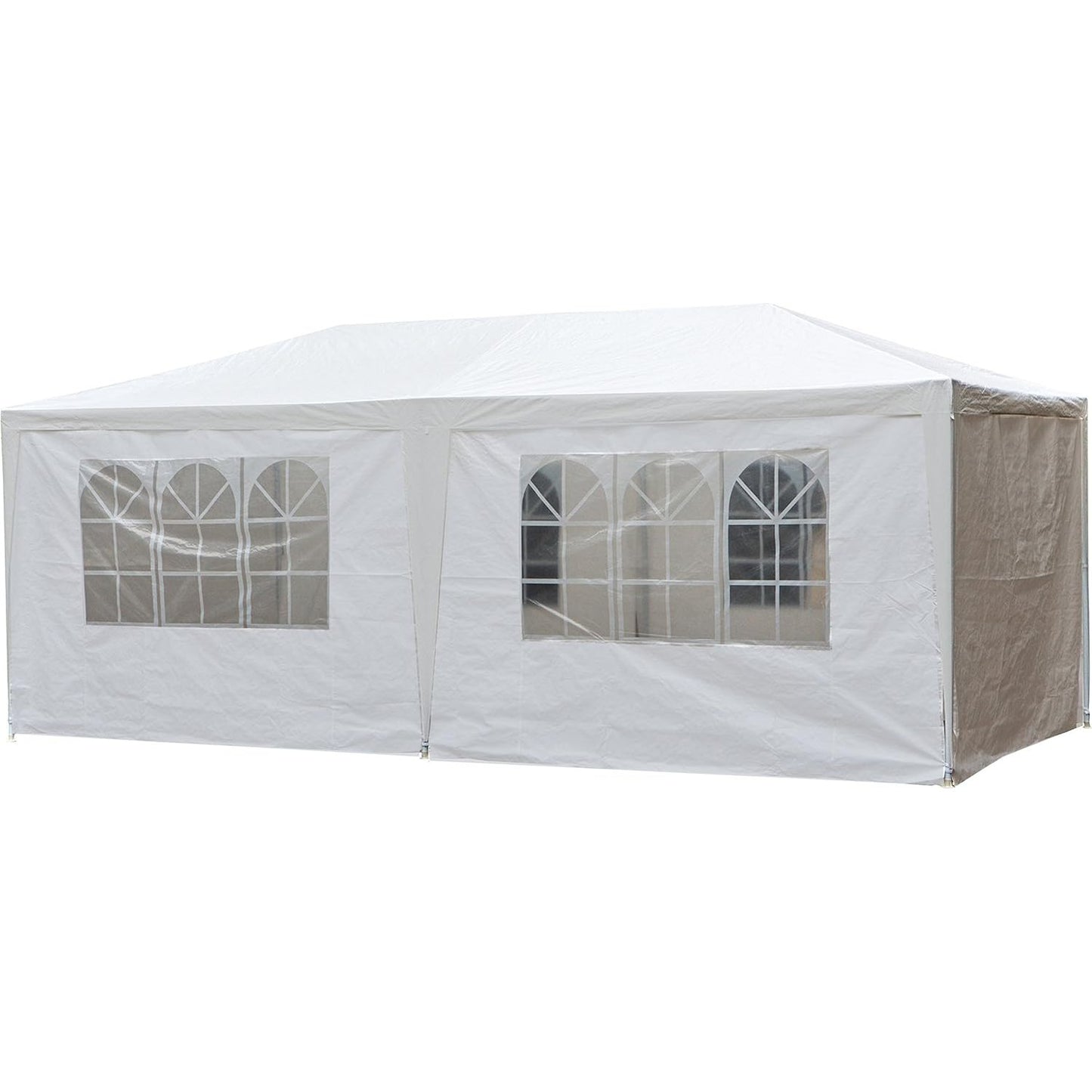 231120 - TENDË PËR FESTA 3x6 METRA - PAVIJON TENDË PËR 70 PERSONA - TENDË E PAPËRSHKUESHME NGA UJI ME MURE ANËSORE DHE DRITARE - E BARDHË