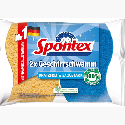 298926 - SFUNGJER PËR LARJEN E ENËVE SPONTEX, PAKO ME 2 COPË, PA GËRVISHTJE DHE THITHËS
