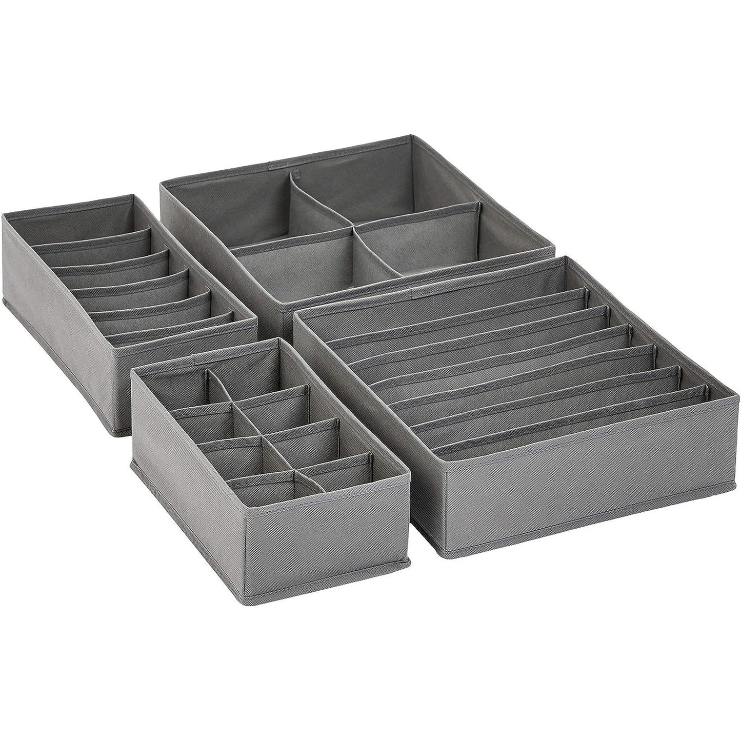 215129 - AMAZON BASICS Organizues për komodinë për të brendshme, pako me 4 copë, gri