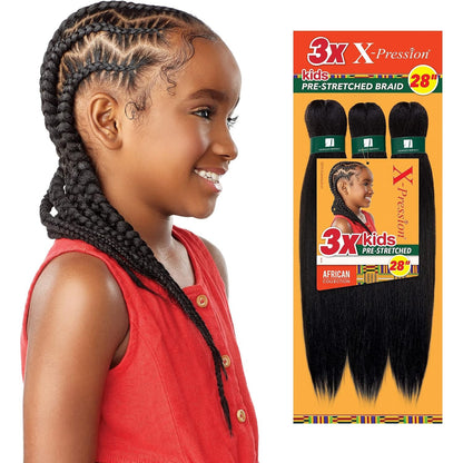 312310 - SENSATIONNEL X-PRESSION Gërsheta të para-shtrira për fëmijë, 71 cm, 1 copë, 2 kafe të errëta