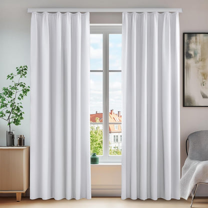 256157 - DECONOVO SET ME 2 PERDE ZEZA, PËR DHOMË GJUMI/DERË, TERMIZOLUESE, DIMENSIONE 140X220 CM, E BARDHË E ÇELT/GRI