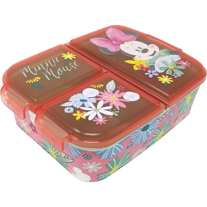 263967 - THEONOI Kutia e Drekës për Fëmijë Minnie Mouse - Kutia e Drekës me 3 Ndarëse, e Bërë nga Plastikë pa BPA - Kuti Ushqimi/Kuti Sanduiçi për Vajza - Kopsht, Shkollë dhe Dalje