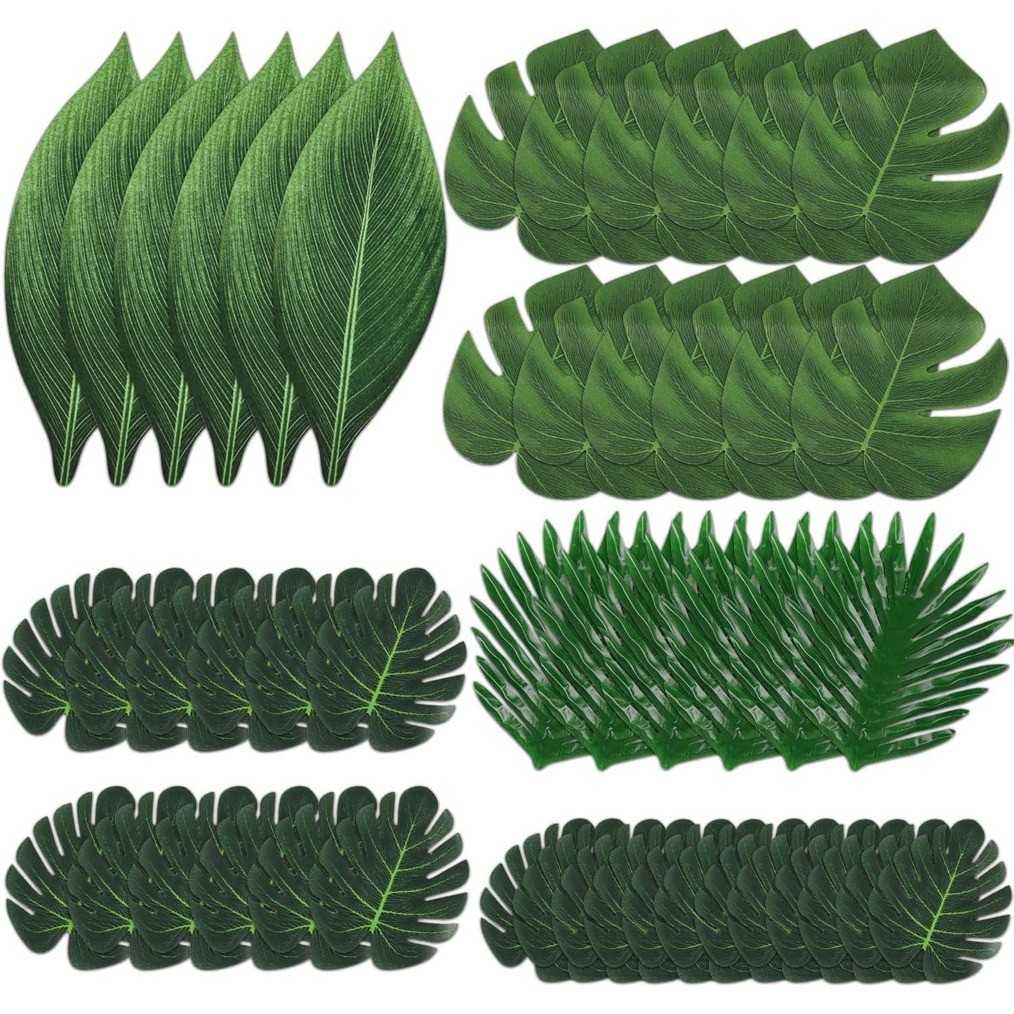 216320 - EZYDKA Gjethe Palme Artificiale 48 copë, dekorim me gjethe tropikale për festat