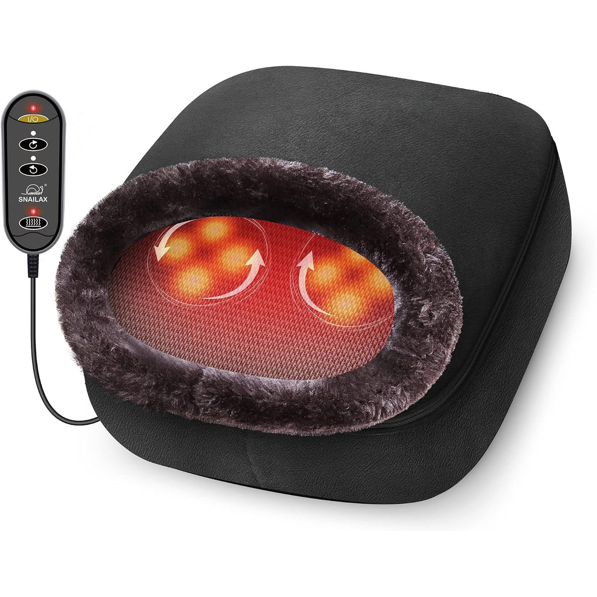 305809 - SNAILAX Masazhues Këmbësh Shiatsu me Funksion Ngrohjeje, 2-në-1, Masazhues Shpine, Elektrik për Relaksim