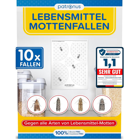 164092 - Kurth për Tenja Ushqimore nga EFETIV, Pako prej 10 Pjesë, me Feromone dhe Ngjitës me Performancë të Lartë për Zbulimin e Infestimit