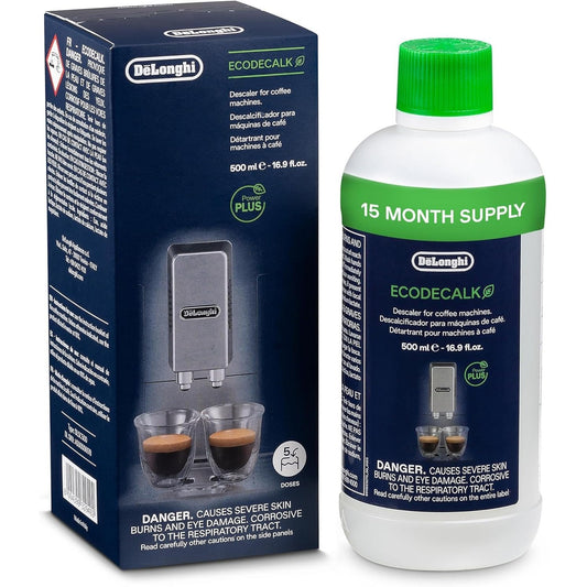 15083 - De'Longhi EcoDecalk Descaleer, Solucion Universal për Zbutjen e Gurëve, Miqësor me Mjedisin, për Makinat e Kafesë dhe Espressos, 16.90 oz (5 përdorime)